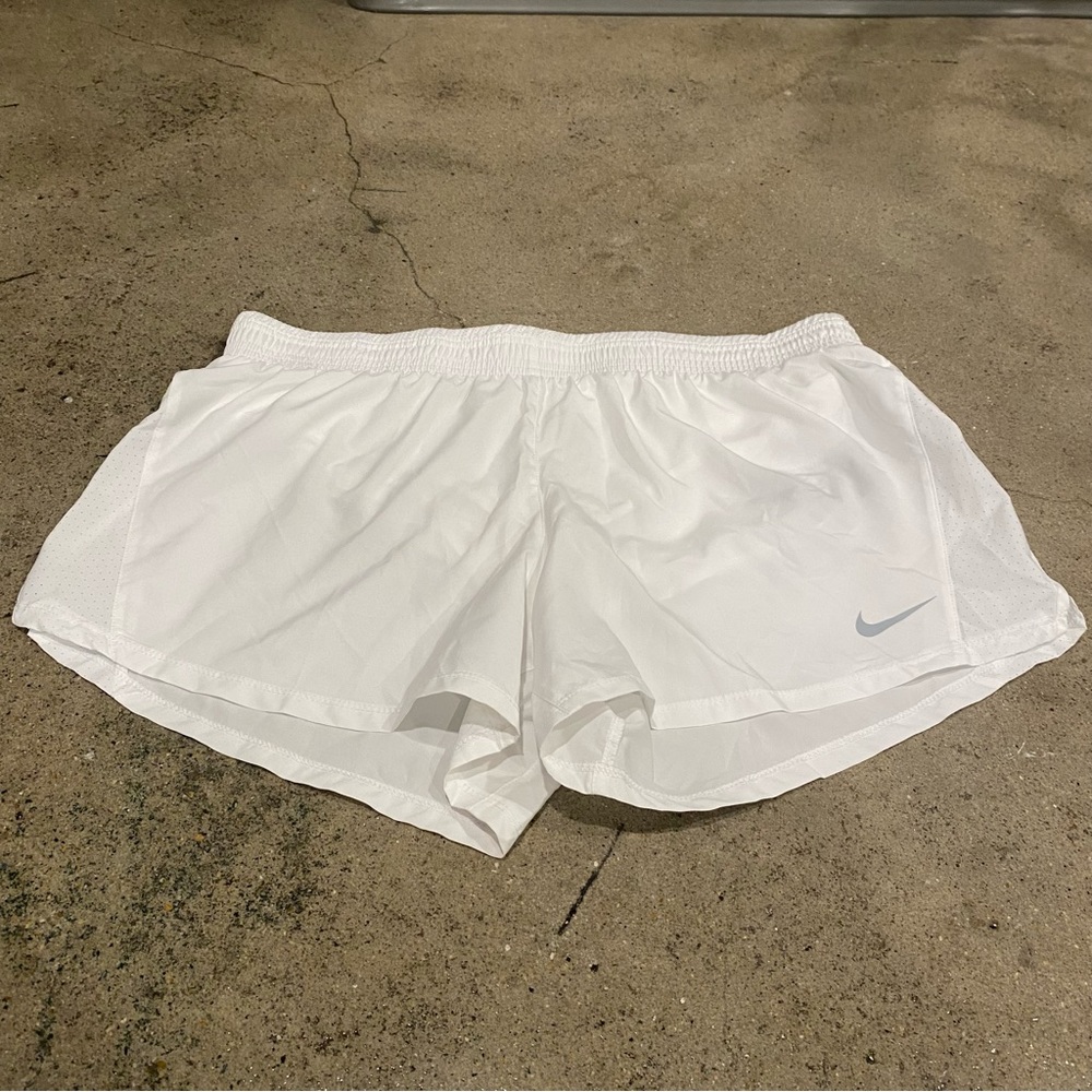 All white Nike shorts